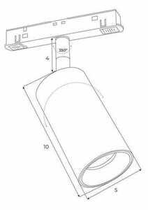 Lištové svítidlo Max Light MAX M0009N černé 9,4W LED 3000K magnetické small 1