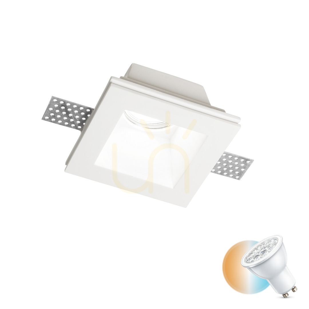 Kontrola Vestavné svítidlo Ideallux SAMBA FI SQUARE D70 bílé sádrové GU10 139029 Vestavné svítidlo Ideallux SAMBA FI SQUARE D70 bílé sádrové GU10 139029