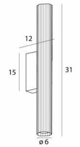 Nástěnné světlo Max Light Fayette W0363 černé 31 cm 6W IP44 LED 3000K small 5