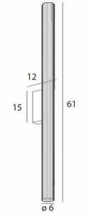 Nástěnné světlo Max Light Fayette W0365 12W 61 cm černé IP44 3000K small 4