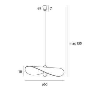 Přívěsné svítidlo Max Light PAN P0585 bílé plstěné 60 cm 15W small 4
