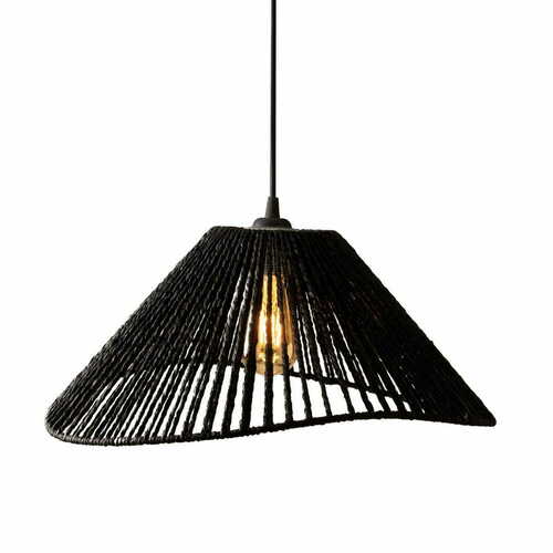 Kontrola Přívěsek světla Max Light Amalfi P0579 černý 45 cm tkaný papír