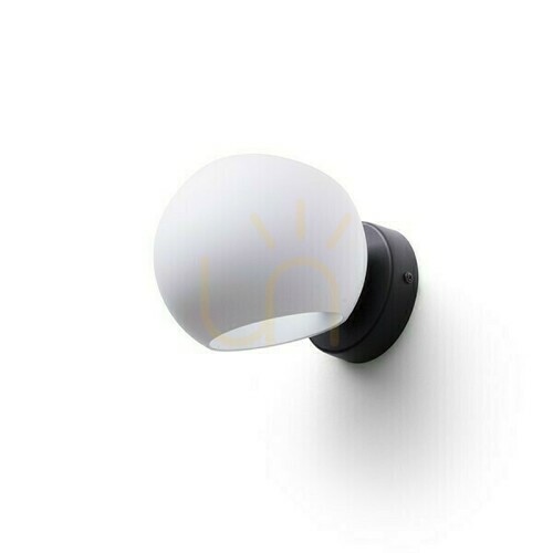Kontrola Povrchová nástěnná lampa Solaris Mléčné sklo/černá 230 V Led E14 7 W.
