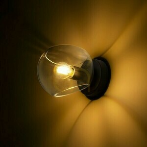 Povrchová nástěnná lampa Solaris Transparentní sklo/černá 230 V Led E14 7 W. small 2