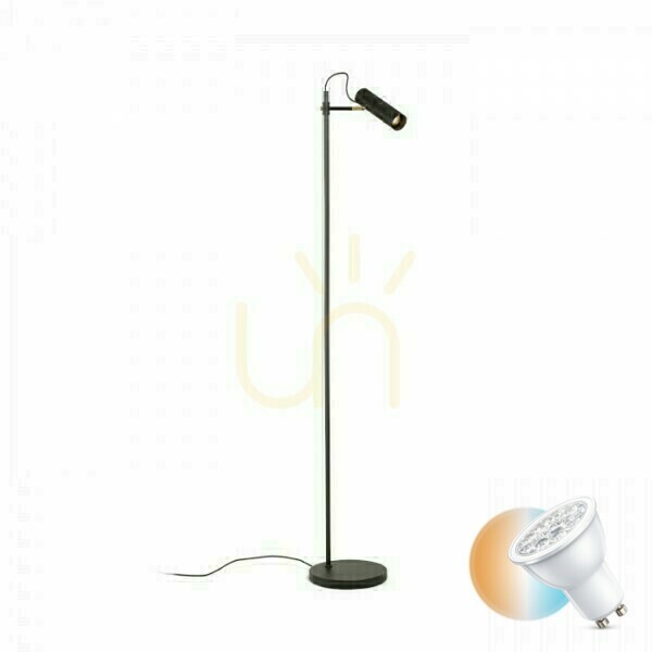 Stojací lampa Varia Black Brass 230 V Led Gu10 9 W.