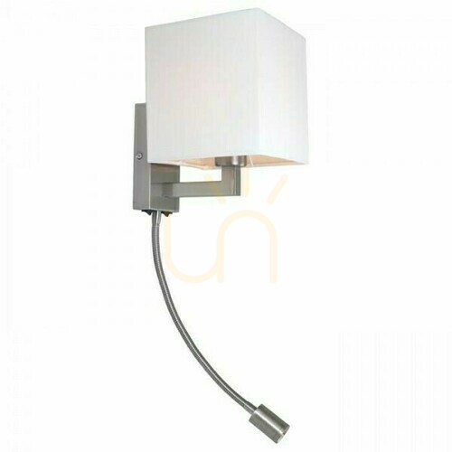 Kontrola Nástěnné svítidlo Taina se stínidlem bílý nikl mat 230 V Led E27 15+3 W 25° 3000 K