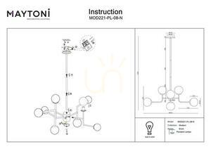 Niklové závěsné svítidlo Maytoni ERICH MOD221-PL-08-N 8×E14 max. 40 W 97 cm small 3