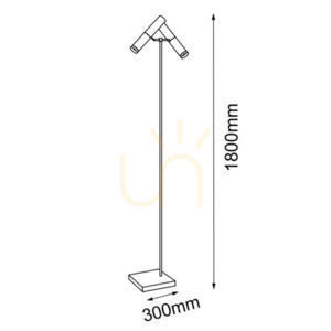 Stojací lampa Antigo Kavos 8378 leštěná mosaz/černá 180 cm GU10 2 světla small 1