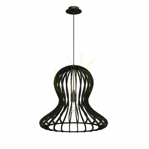 Kontrola Závěsné svítidlo Antigo Octo černé dřevěné 44 cm E27 LED 5020