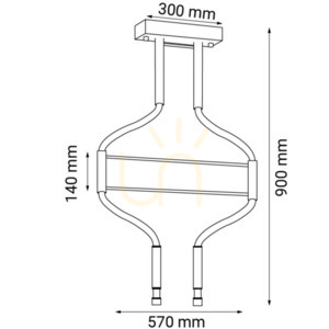 Závěsné svítidlo Antigo Alha S 2 černé LED 57 cm 9053 small 1