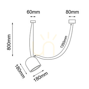 Závěsné svítidlo Antigo DOBO 1 černé E14 80 cm 9035 small 1