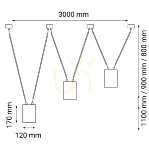 Závěsné svítidlo Antigo VIWIN 3 černé, 3x LED ES111, 300 cm, 9022 small 1