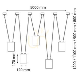 Závěsné svítidlo Antigo VIWIN 5 černé 500 cm LED ES111 9023 small 1
