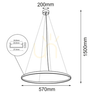 Závěsné svítidlo Antigo Agari 57 LED černé 57 cm 5320 small 1