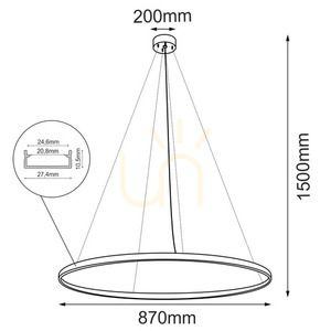 Závěsné svítidlo Antigo Agari 87 LED 3000K černé 870 mm 5330 small 1