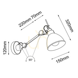 Nástěnné svítidlo Antigo Daisen K1 4481 černé E27 LED small 1