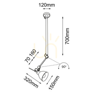 Závěsné svítidlo Antigo Daisen černé 93 cm E27 5623 small 1