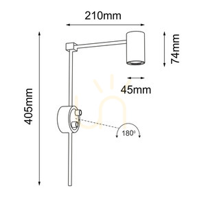 Nástěnné svítidlo Antigo Dakata K 4490 černé LED MR11 small 1