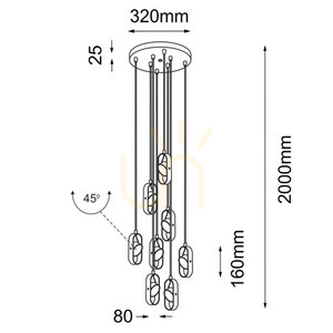 Závěsné svítidlo Antigo Furoku 8 černé LED 3000K 4800 lm 7952 small 1