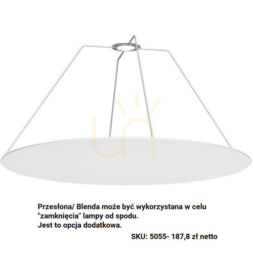 Kontrola Průsvitná clona na závěsné svítidlo Antigo Gandra 50x24 cm bílá 5055