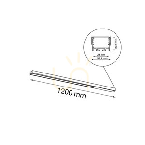 Stropní svítidlo Antigo Hiate Line LED 120 cm černé 3000K 1808 small 1