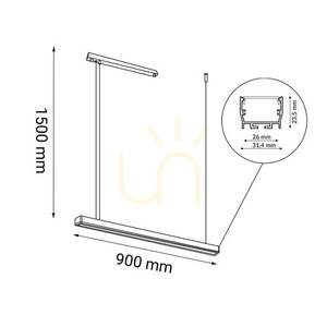 Závěsné svítidlo Antigo Hiate Line LED bílé 90 cm 1847 small 1