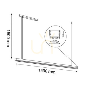 Závěsné svítidlo Antigo Hiate Line LED 150 cm černé 2 světla 1852 small 1