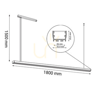 Závěsné svítidlo Antigo Hiate Line bílé 180 cm 4000K LED 1859 small 1