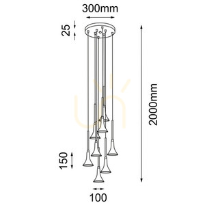 Závěsné svítidlo Antigo Kanzaki 8 černé LED 3000K 300 mm 7942 small 1
