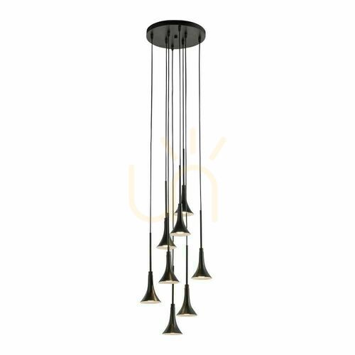 Kontrola Závěsné svítidlo Antigo Kanzaki 8 černé LED 3000K 300 mm 7942