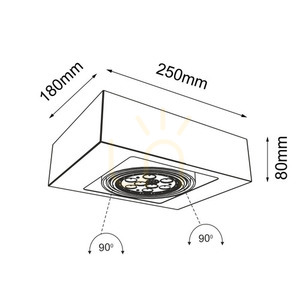 Stropní svítidlo Antigo Koga 1 černé LED ES111 25 x 18 x 8 cm (1152) small 1