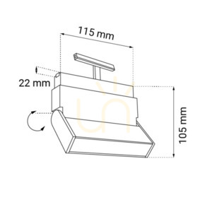 Bodové svítidlo Antigo Komatsu Move magnetické LED 4000K černé 115 mm 6554 small 1