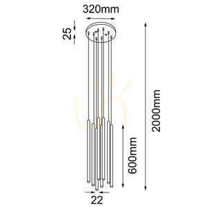 Závěsné svítidlo Antigo Kosame 8 černé G9 32 cm 7856 small 1