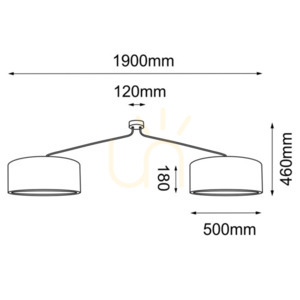 Závěsné svítidlo Antigo Lamego 2Z béžové 2x E27 190 cm 5197 small 1
