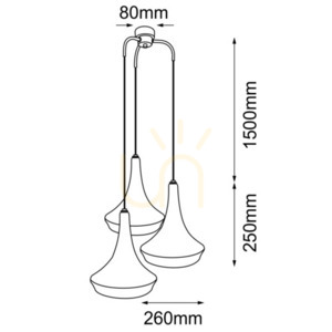 Závěsné svítidlo Antigo Mahaka 3 černé 3x E27 50 cm 5174 small 1