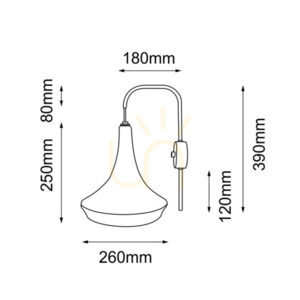 Nástěnné svítidlo Antigo Mahaka černé E27 39 cm 4031 small 1