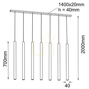 Závěsné svítidlo Antigo Yabu 7 bílé, 7 trubic GU10, stropní lišta 140 cm 7576 small 1