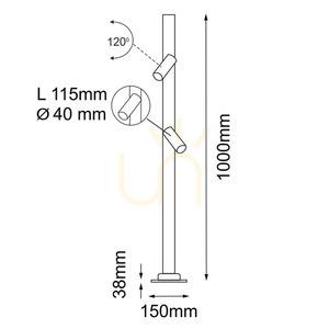 Venkovní stojací světlo Antigo Gosen 9910 antracit 100 cm 2x LED MR11 small 1