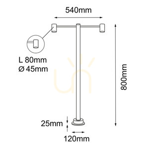 Venkovní stojací světlo Antigo Niseko 9922 antracit 80 cm 2x LED MR11 small 1