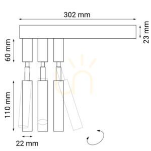 Nástěnné svítidlo Antigo Alha E 3 černé 3x G9 ocelové small 1