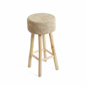 Barová stolička BAZAR BIZAR Raffia, teakové dřevo a rafie, přírodní, 75 cm small 6