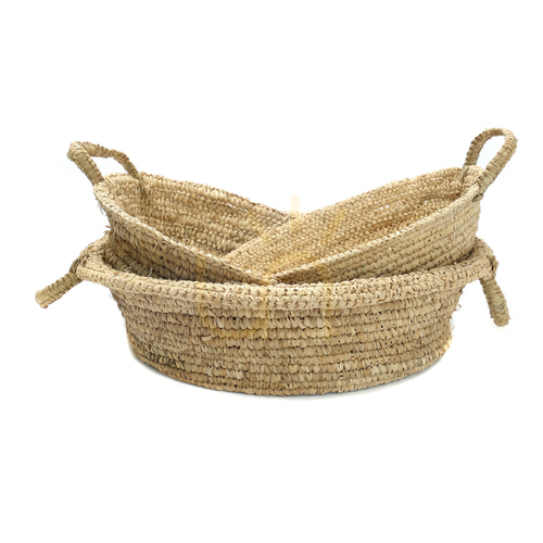 Kontrola Ratanový koš s podnosem BAZAR BIZAR Baskets přírodní rafie S