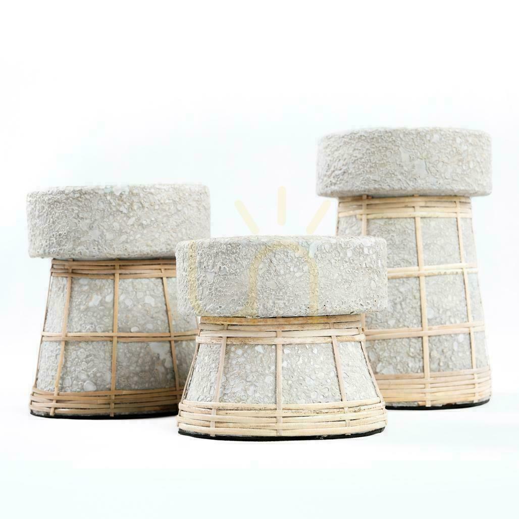 Kontrola Svícen BAZAR BIZAR Serene beton natural terakota ratan L Svícen BAZAR BIZAR Serene beton natural terakota ratan L