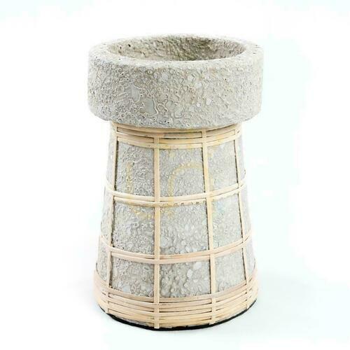 Kontrola Svícen BAZAR BIZAR Serene beton natural terakota ratan L
