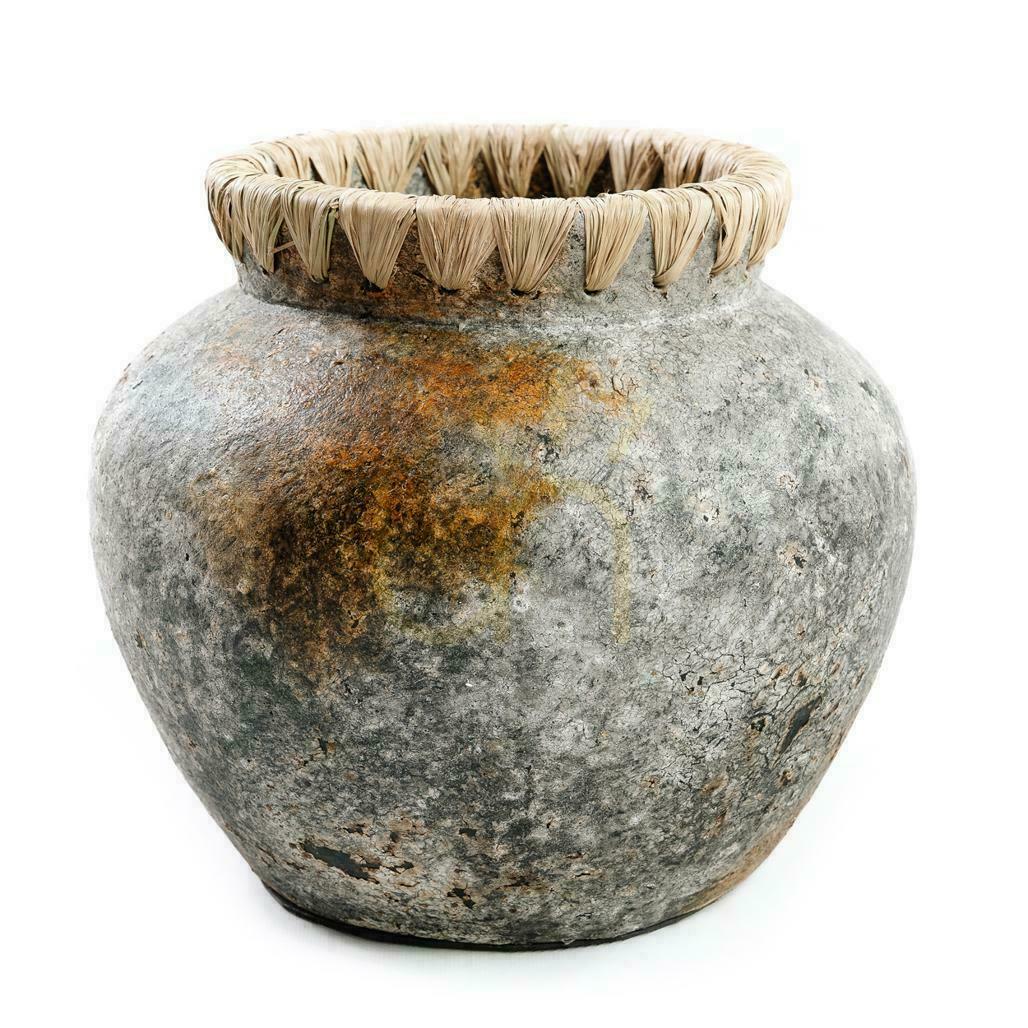 Váza BAZAR BIZAR Terracotta Collection Starožitná šedá terakota 22 cm