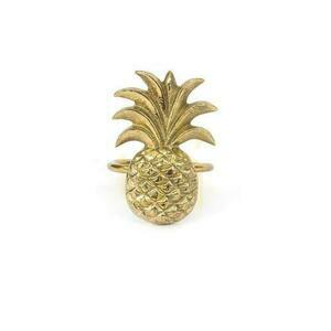 Kroužek na ubrousky ananas BAZAR BIZAR z mosazi zlatý Napkin Rings small 0
