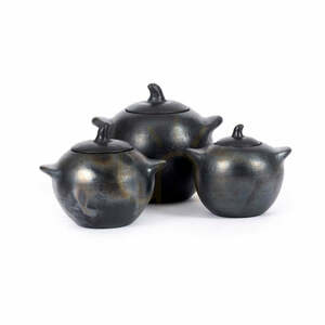 Terakotová dóza s víkem BAZAR BIZAR The Burned Jar L černá 1,4 l small 9