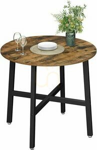Kulatý jídelní stůl VASAGLE KDT080B01 80 cm rustikální hnědý a černý small 3