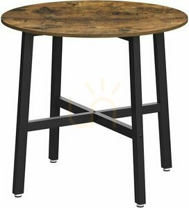 Kulatý jídelní stůl VASAGLE KDT080B01 80 cm rustikální hnědý a černý small 0
