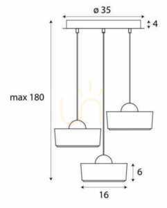 Závěsné svítidlo Max Light Lipari III P0543 bílé zlaté 3x LED 22W 3000K 4 Závěsné svítidlo Max Light Lipari III P0543 bílé zlaté 3x LED 22W 3000K small 4